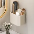 Cream wall-mounted suction cup comb storage holder bathroom organizer rack variant - 1 Piece / Creamy White