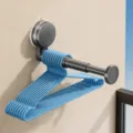 Wall Mounted Suction Cup Clothes Hanger Rack Gunmetal Telescopic Balcony Organizer - 1 Piece/Pack / Gunmetal Gray