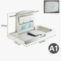 Wall-mounted foldable baby changing table infant diaper station nursery safety seat 860mm - Standard HDPE Changing Table (Model A1) / Off White