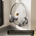 Wall-mounted suction cup pot lid holder, gunmetal grey carbon steel kitchen organizer rack. - Pot Lid Rack / Gunmetal Gray