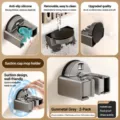 Suction mop holder wall mounted punch free broom organizer for bathroom and kitchen use - 1 Piece/Pack / Gunmetal Gray