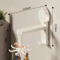 Wall-mounted rotating key holder rack home organizer adhesive hook for entrance shoe cabinet - Single Piece / Creamy White