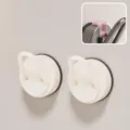 Vacuum suction cup wall hook, punch-free heavy duty white hook for kitchen and bathroom. - U-Shaped Hook Model B / Pack of 2 / Cream Style - White