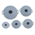 Set di 5 Coperchi in Silicone per Pentola Antimbocco Coperchio Ciotola Grigio Utile - Set da 5 Pezzi / Nero grigiastro
