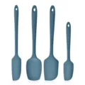 Seamless 4-piece silicone spatula set for baking, heat-resistant scraper for cream and batter. - 4-Piece Boxed Set / Morandi Blue