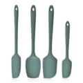 Set of 4 silicone spatulas in sage green, seamless heat-resistant baking tools for cream and dough mixing. - 4-Piece Boxed Set / Morandi Green