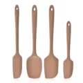 4-piece set of integrated silicone spatulas in mocha brown, ideal for baking, cream, and flour. - 4-Piece Boxed Set / Morandi Pink