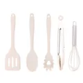 Mini ensemble d'ustensiles de cuisine en silicone résistants spatule cuillère fouet - Ustensiles de cuisine 5 pièces (sac OPP)