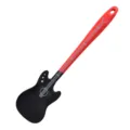Guitar silicone cooking spoon spatula non-stick pan baking cream scraper kitchen cooking tool red - Red Handle + Black Spatula Head