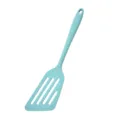 Paletta forata in silicone blu per padelle antiaderenti, utensile da cucina resistente. - Blu
