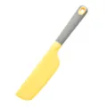 Grande spatola in silicone per dolci, raschietto per crema con impugnatura grigia ergonomica. - Raschietto Lungo Grande / 130.00g / Giallo