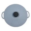 Coperchio in silicone grigio per pentola coperchio ermetico con comoda maniglia - 31,5 cm / Nero grigiastro