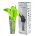Set di 16 utensili da cucina in silicone verde con misuratore e spatola da forno - In Scatola Colorata / Verde