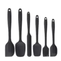 Set di spatole in silicone nero attrezzi da forno, raschietto resistente al calore e pennello. - Nero