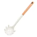 Cuillère à Spaghetti en Silicone Manche en Bois Ustensile de Cuisine Blanc Pratique - Outils à griffes roses extra larges