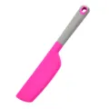 Grande spatola in silicone rosa e grigio per la cottura di torte e uso in cucina. - Raschietto Lungo Grande / 130.00g / Rosso rosa
