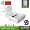 Wall-mounted foldable baby diaper changing station HDPE infant nursery table safety belt - Vertical HDPE Changing Table (Model A4) / Off White