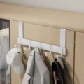 White over the door hook hanger, multi-hook cabinet door organizer for kitchen or dorm use. - Cabinet Door Hooks, White