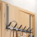 Türhänger Türgarderobe Gunmetal Kleiderhaken Tür Haken Organizer für Schlafzimmer - 6-Haken-Leiste / Hohe Tür / Gunmetal