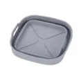 Collapsible square silicone air fryer liner grey baking mat heat-resistant oven tray - Square / 115g Pack / Gray