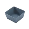 Square grey silicone baking mold, flexible muffin cup and baby food container for daily use. - Square / Blue
