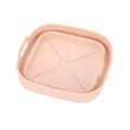 Collapsible square silicone baking tray air fryer mat light pink heat resistant kitchen baking tool - Square / 115g Pack / Pink