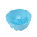 Blue silicone cake mold, heat resistant baking pan for chiffon cake and kids food, round shape. - Blue