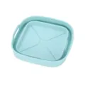 Foldable square silicone air fryer liner blue heat resistant baking tray for oven cooking - Square / 115g Pack / Blue