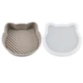 Cute cat shaped silicone air fryer liner and lid set, food grade baking tray and bowl. - Cat Design 215g (Grey)