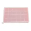 Vaschetta per ghiaccio in silicone con coperchio, stampo quadrato a 24 griglie per alimenti. - 24 Griglie / Rosa