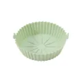 Round silicone air fryer pot heat resistant baking liner kitchen tool light green - S / Green