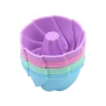 Colorful silicone cake mold set, flexible baking cups and mini chiffon dessert pans for kids. - Set of 12