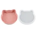 Cute cat silicone air fryer liner set, food grade baking mold and storage box in pink and grey. - Kitten 215g (Pink)