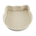 Beige cat shape silicone air fryer pot, heat resistant baking mat for oven and cake mold. - Cat / 145g Pack / Off White