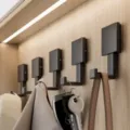 Modern black metal wall-mounted coat hook, single hat hook for hallway entrance wardrobe. - Pack of 5 / Black