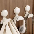 Punch-free suction cup hook heavy duty wall mount door hanger for clothes bags storage 3pcs - 3 Pieces/Pack / Creamy White