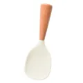 Silicone rice paddle with wooden handle, non-stick kitchen rice spoon for daily home use. - 82g Pack / White