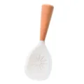 Silicone Rice Paddle with Wood Handle Non Stick Rice Cooker Spoon Kitchen Tool White - 81g Pack / Semi-transparent