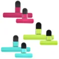 ABS plastic food bag sealing clips, wide snack freshness chips clamp for kitchen storage. - Set of 3 Large and 3 Small (Widened Clamp Head)
