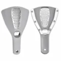 Multi-functional kitchen tool with grater, bottle opener and jar opener in grey color. - Gray