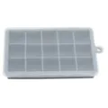 Durable grey 15-grid silicone ice cube tray with a clear lid for home kitchen use - 15 Grids / Gray