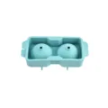 Light blue silicone ice ball mold double cavity ice cube tray maker for home whiskey bar - 2 Compartments / Green