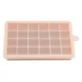 24-Grid Silicone Ice Cube Tray with Lid Food Grade Kitchen Mold for Freezing Drinks - 24 Grids / Pink
