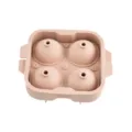 4-cavity silicone sphere ice cube tray for whiskey and cocktails, easy release mold in pink. - 4 Grids / Pink