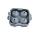 4-Cavity Silicone Ice Ball Mold Maker Grey Whiskey Ice Sphere Tray for Kitchen Bar Use - 4 Grids / Gray