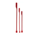 Red Mini Silicone Spatula Set 3-Piece Double-Ended Cosmetic Jar Spatulas Scraping Tools - Three-Piece Set / Red