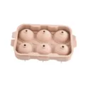 Silicone sphere ice cube mold 6-cavity whiskey ice ball maker tray for home bar kitchen use. - 6 Grids / Pink