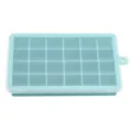 Silikon Eiswürfelform mit Deckel 24 Fächer Quadratische Eiswürfelbehälter Blau Küche - 24 Gitter / Grün