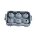 Grey 6-grid silicone ice ball mold for whiskey, easy-release flexible ice cube maker. - 6 Grids / Gray