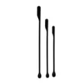 Mini Silicone Spatula Set, 3-Piece Black Double-Ended Cosmetic and Baking Scraping Tools. - Three-Piece Set / Black